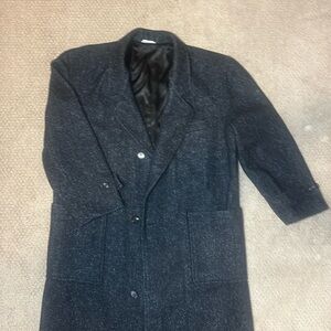 vintage DASH long wool coat overcoat men's size 40 in dark gray